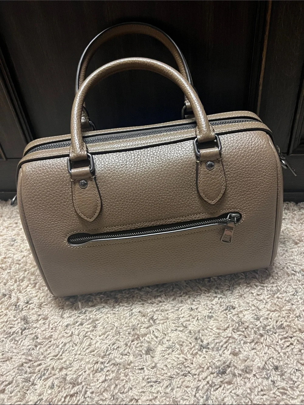 Coach Outlet Rowan Satchel Bag Gunmetal Dark Stone